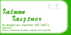 kalman kasztner business card